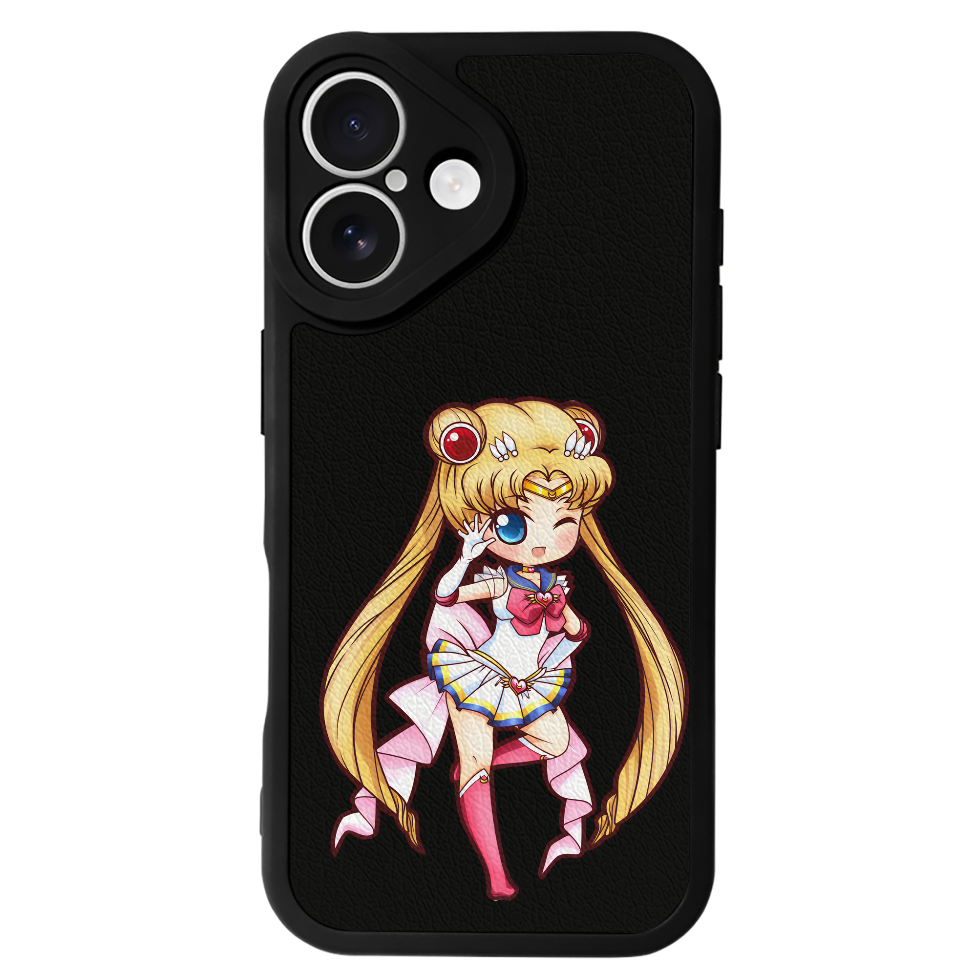 （画像用） 美少女戦士セーラームーン 月野 うさぎ つきの うさぎ Sailor Moon Tsukino Usagi 【iPhone 16シリーズ対応】シリコンスマホケース（レザー調） 材質：シリコン